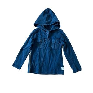 Joe's Boy Navy Blue Long-sleeve Cotton Shirt w Hood (size 5)